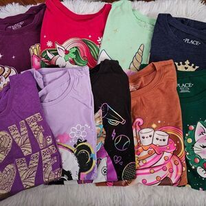 Childrens Place Girls Graphic Design T-shirt Bundle